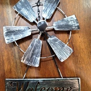 Vintage Farmhouse Metal Windmill decor